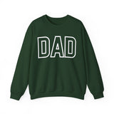 DAD Oversized Pullover Crewneck Sweatshirt, Gifts for Dad, Baby Shower Gifts, White on Forest Green, Father's Day Gift, Dad to be