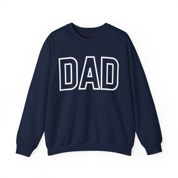 DAD Oversized Pullover Crewneck Sweatshirt, Gifts for Dad, Baby Shower Gifts, White on Navy, Father's Day Gift, Dad to be