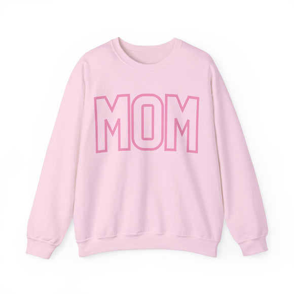 MOM Pink on Pink Oversized Pullover Crewneck Sweatshirt, Girl Mom, Mama, Mother's Day Gift, Baby Shower Gifts, For Mom