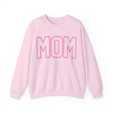 MOM Pink on Pink Oversized Pullover Crewneck Sweatshirt, Girl Mom, Mama, Mother's Day Gift, Baby Shower Gifts, For Mom