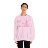DAD Pink on Pink Oversized Pullover Crewneck Sweatshirt, Girl Dad, Father's Day Gift, Baby Shower Gifts,For Dad, Dad to be,Matching Mom, Dad
