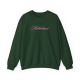 MOTHERHOOD Oversized Pullover Crewneck Sweatshirt, Gifts for Mom, Baby Shower Gifts, Pink on Navy, Mother's Day Gift