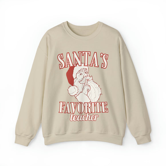 Santa's Favorite Teacher Crewneck Sweatshirt