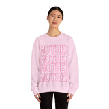 Mother On Repeat Pink on Pink Oversized Pullover Crewneck Sweatshirt, Girl Mom, Mama, Mother's Day Gift, Baby Shower Gifts, For Mom