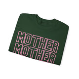 MOTHER on Repeat Oversized Pullover Crewneck Sweatshirt, Gifts for Mom, Baby Shower Gifts, Pink on Hunter Green, Mother's Day Gift