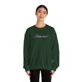 MOTHERHOOD Oversized Pullover Crewneck Sweatshirt, Gifts for Mom, Baby Shower Gifts, Lilac on forest green, Mother's Day Gift