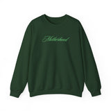 MOTHERHOOD Oversized Pullover Crewneck Sweatshirt, Gifts for Mom, Baby Shower Gifts, Green on Green, Mother's Day Gift