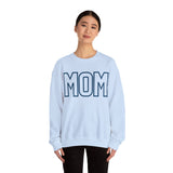 MOM Navy on Light Blue Oversized Pullover Crewneck Sweatshirt
