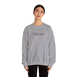 MOTHERHOOD Oversized Pullover Crewneck Sweatshirt, Gifts for Mom, Baby Shower Gifts, Light Black on Gray, Mother's Day Gift