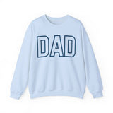 DAD Navy on Light Blue Oversized Pullover Crewneck Sweatshirt, Father's Day Gift, Dad to Be, Mom and Dad Matching Sweatshirts