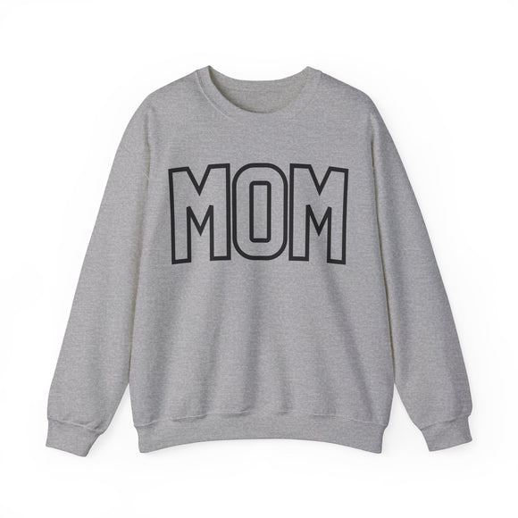 Black on Gray MOM Crewneck Oversized Pullover Sweatshirt