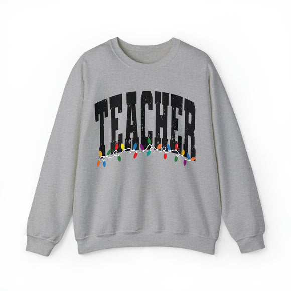 Teacher Holiday String Lights Crewneck Sweatshirt