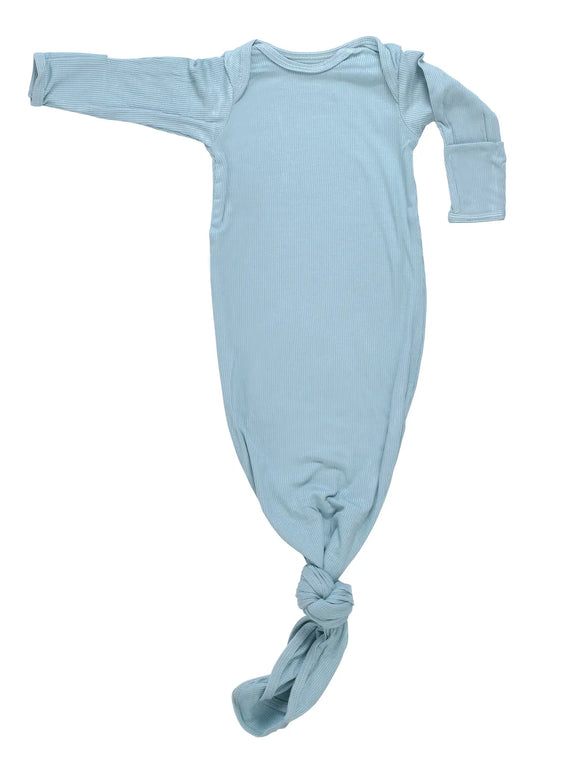 Knotted Newborn Gown (Light Blue)