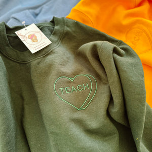 Hunter Green Candy Heart Sweatshirt