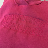 Cranberry Favorite Teacher Embroidered V-neck Crew Sweatshirt