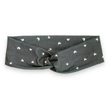 Hearts on Charcoal Knotties Headband