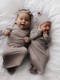 Knotted Newborn Gown (Taupe)