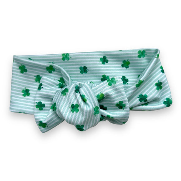 Clovers on Stripes Bow