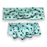 Clovers on Stripes Bow