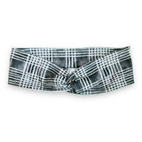 Black Watercolor Plaid Knotties Headband