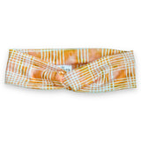 Orange Watercolor Plaid Knotties Headband