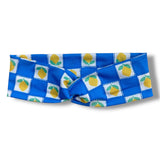 Blue Checkered Lemons Knotties Headband