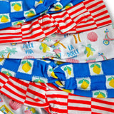 Blue Checkered Lemons Knotties Headband
