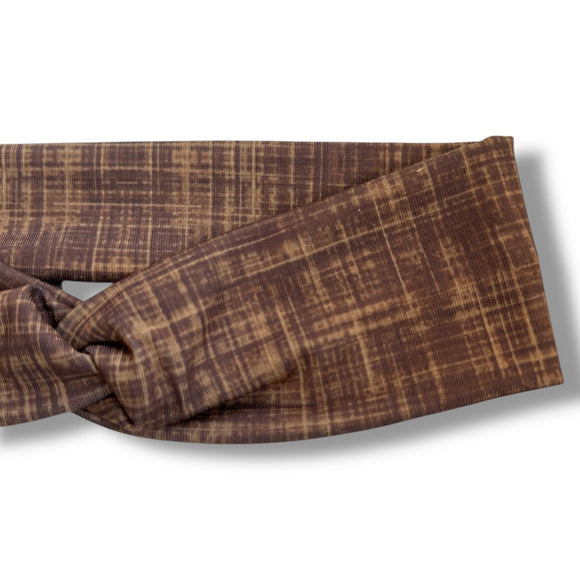 Brown Linen Knotties Headband