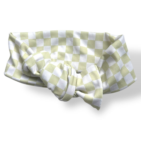 Pistachio Checkered Bow