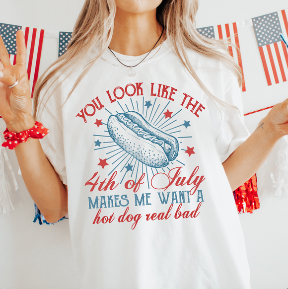 You Look Like The Fourth of July Hot Dog Oversized Unisex T-Shirt