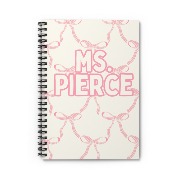 CUSTOM Pink Bows Spiral Notebook