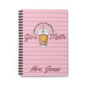 CUSTOM Girl Math Coffee Spiral Notebook