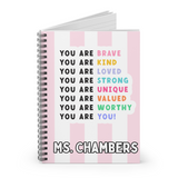 CUSTOM Positive Affirmations Spiral Notebook