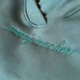 Merry Teacher Embroidered V-neck Crew Sweatshirt