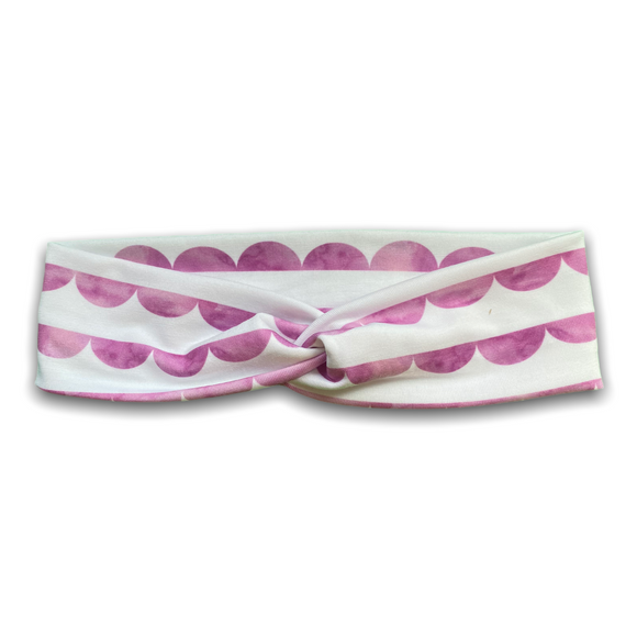 Purple Scalloped Knotties Headband