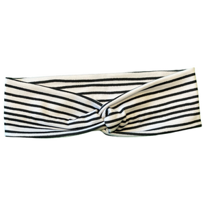 Black and White Stripes Knotties Headband